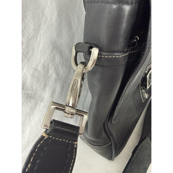 Coach Transatlantic 70035 Black Leather Men’s Laptop Briefcase Messenger 16x11 - Picture 10 of 16